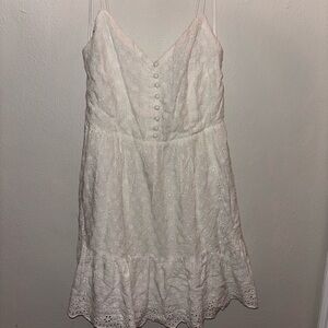 Alice + Olivia White Eyelet Spaghetti Strap Mini Dress